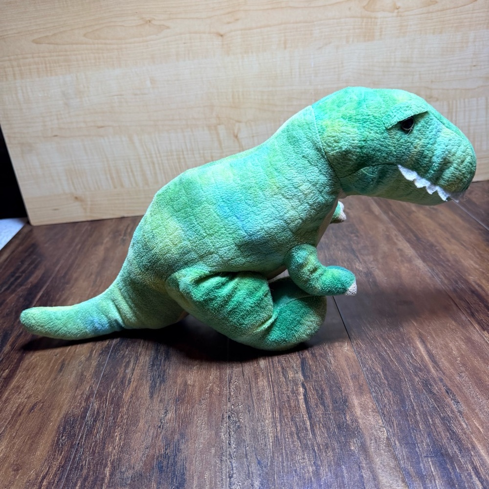 Discovery Kids Green Dinosaur Plush Stuffed T-Rex Green Scales Teeth Derpy